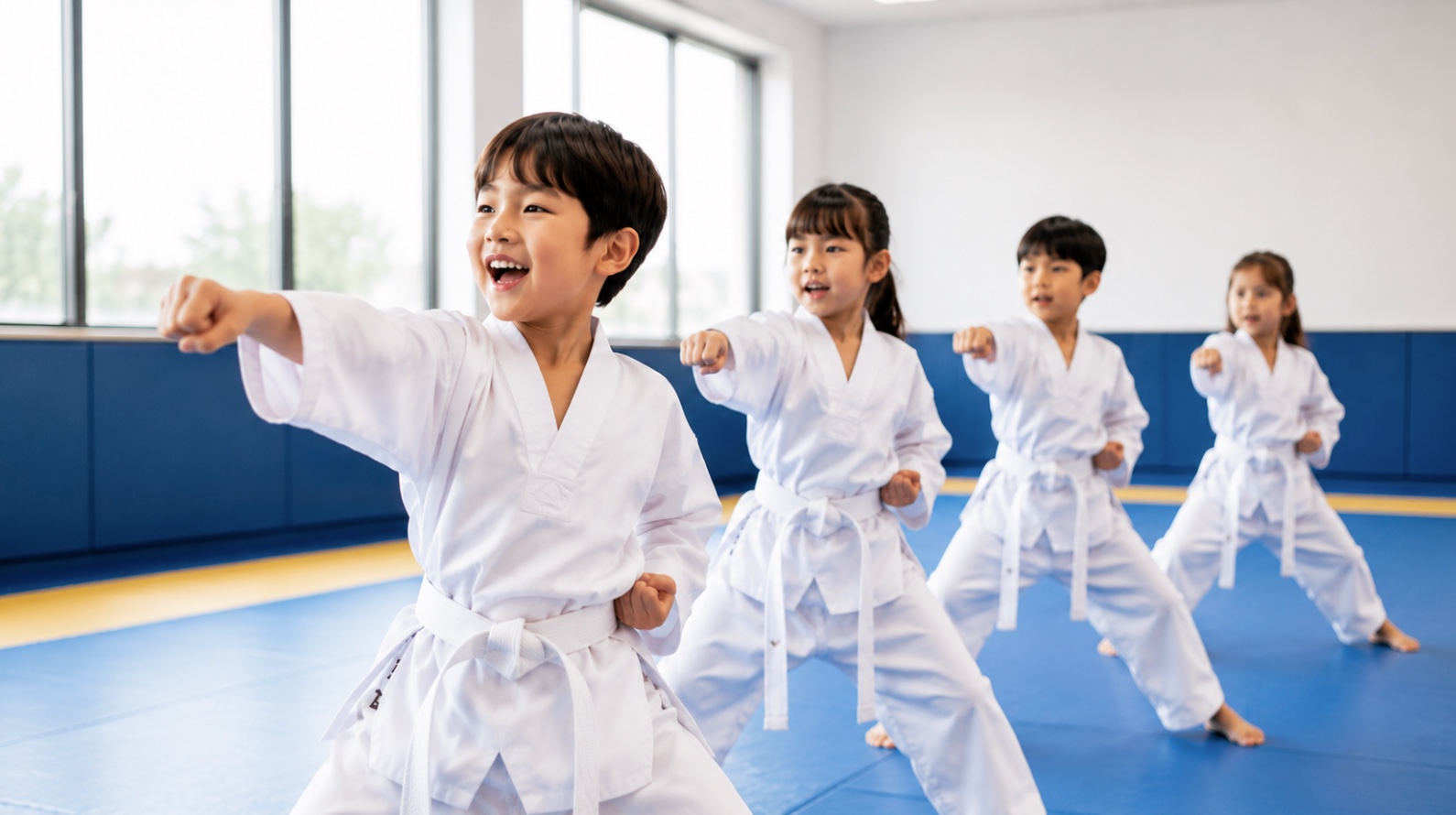 Young students in class at Team Lee's Tae Kwon Do