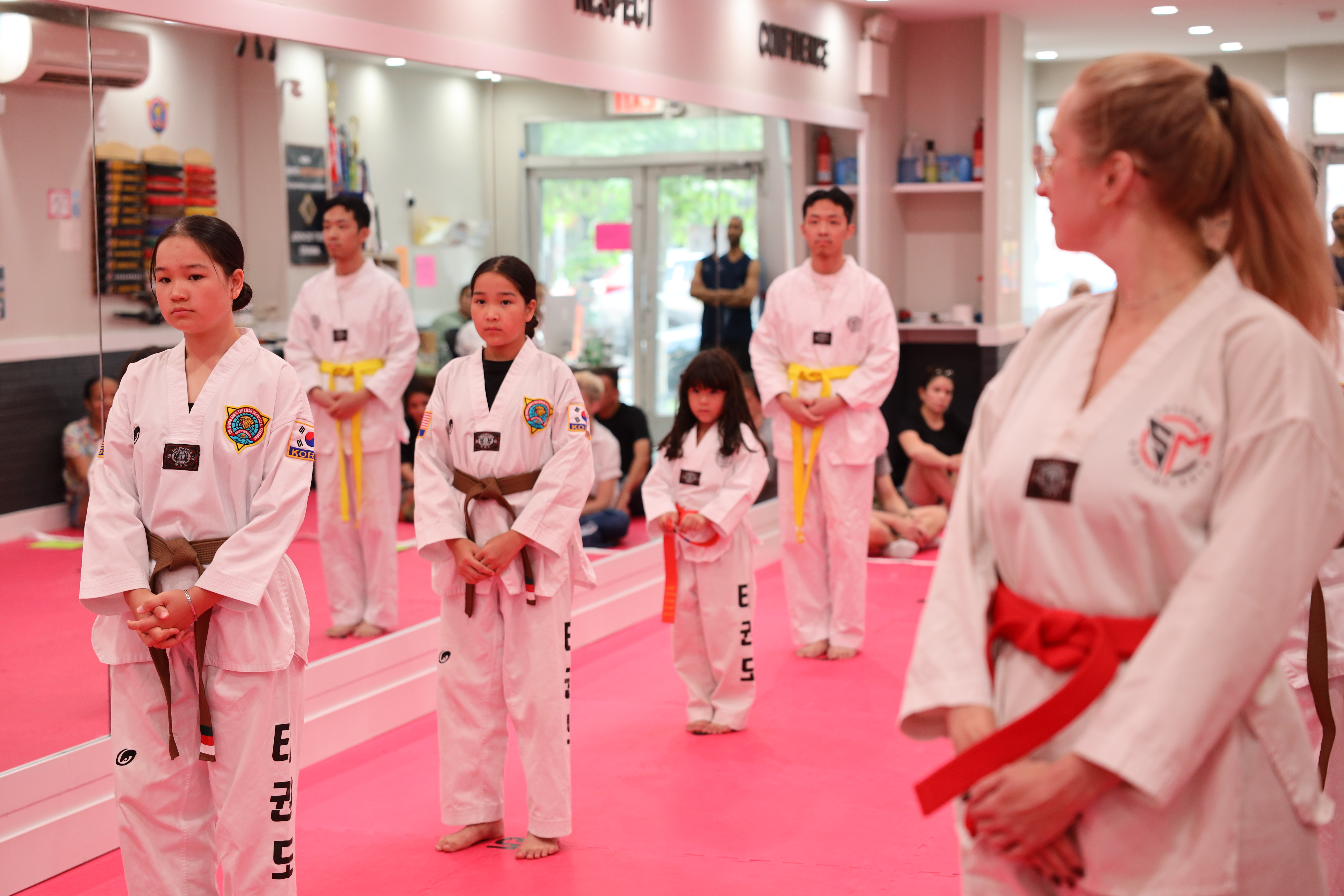Teen students training together at Ahn's Taekwondo NYC