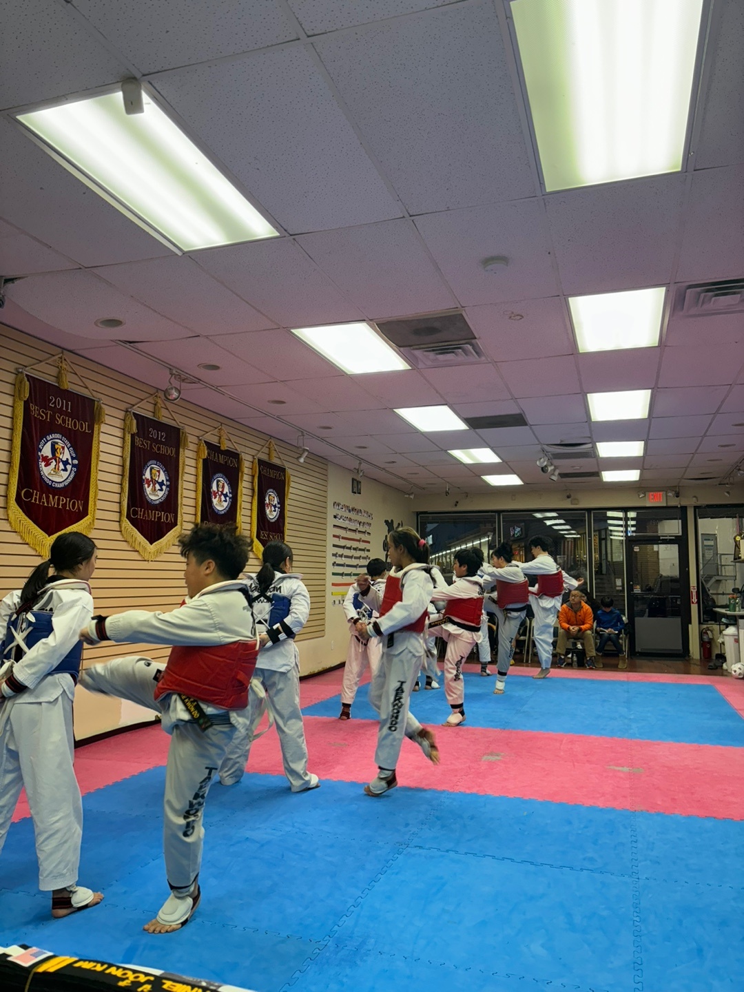 Sparring practice in full gear