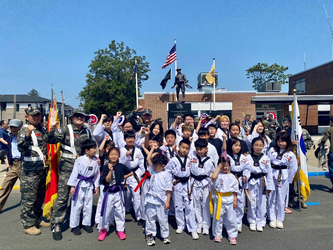 Taekwondo students at a local parade