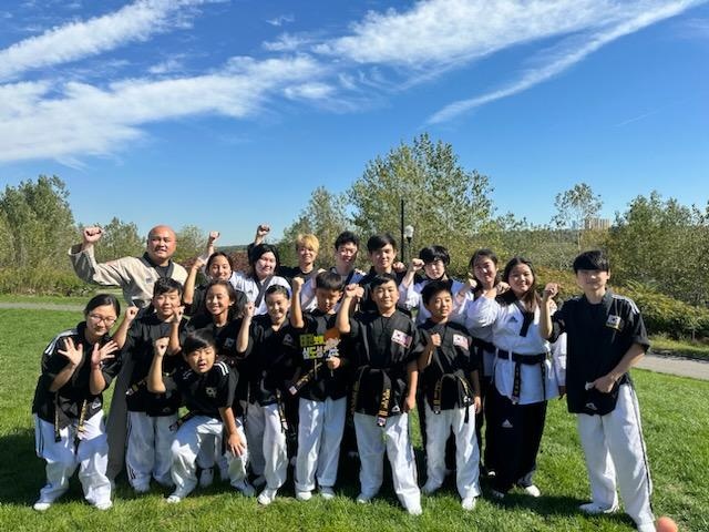 Students at an outdoor Taekwondo event