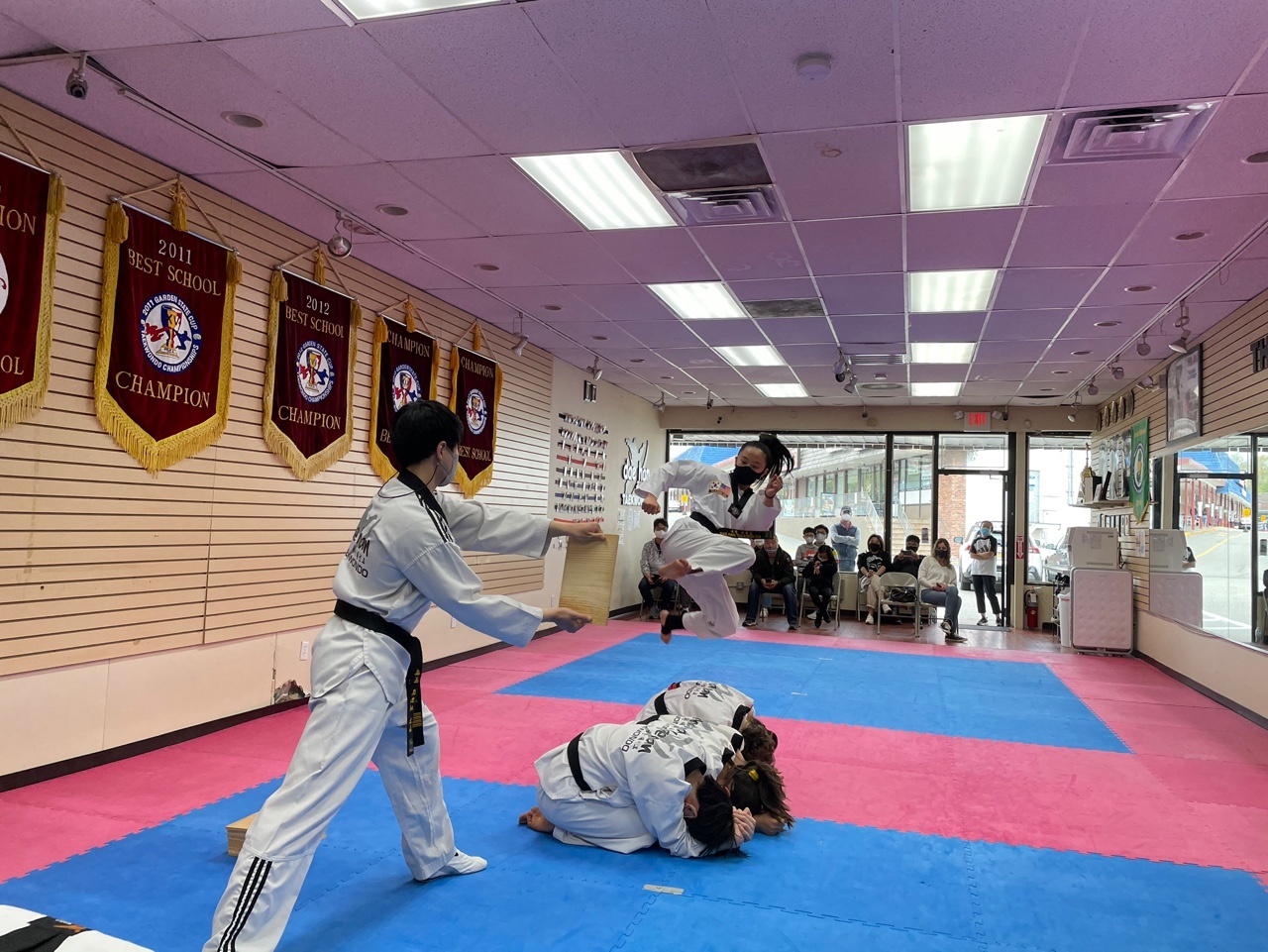 Board breaking practice at Dae Han Taekwondo