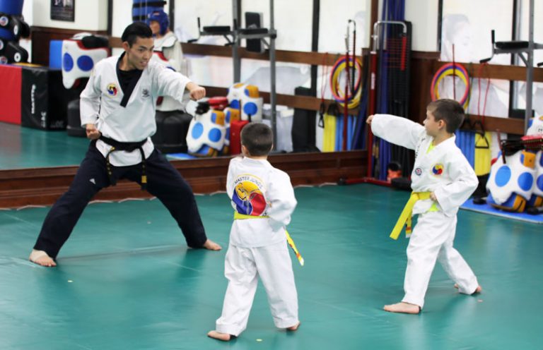 A family training together at Master Jung's World Taekwondo