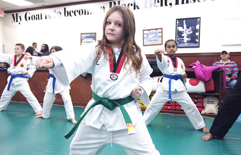 Kinder Kick student practicing a technique