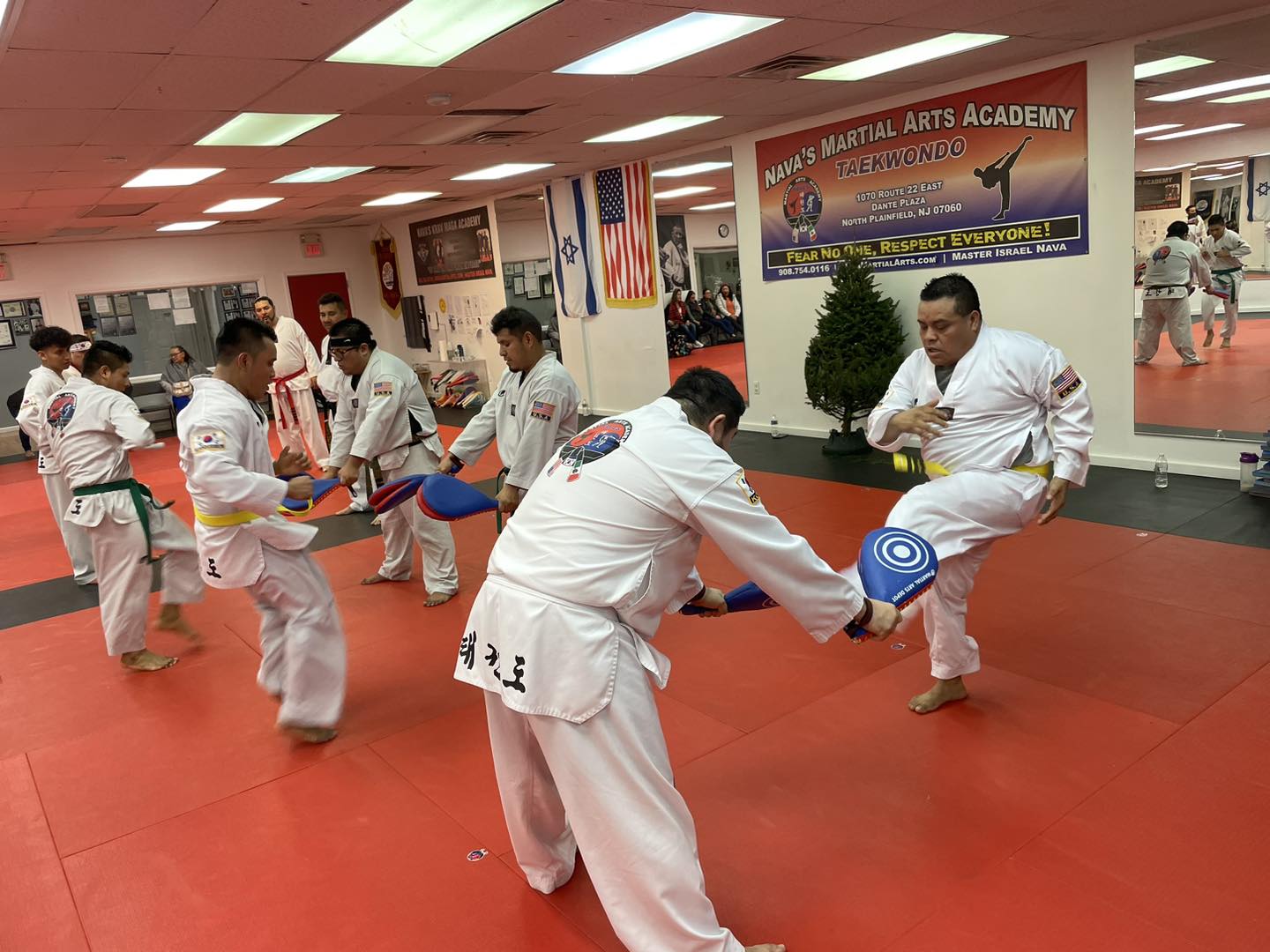 Adult Taekwondo training at Nava's Martial Arts Academy