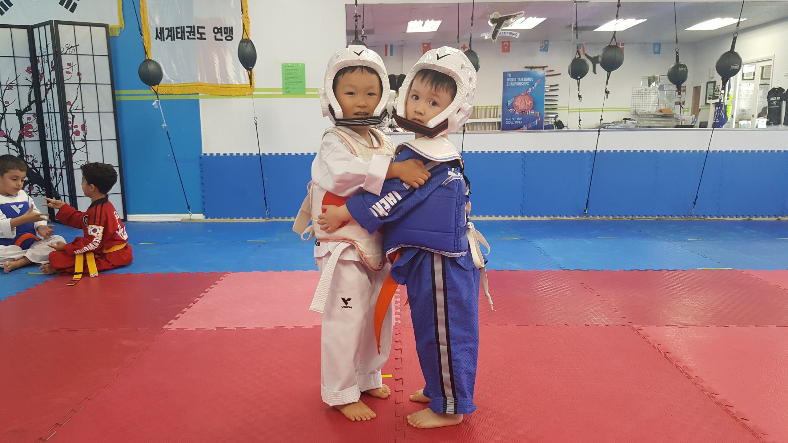 Junior 2 pre-teen students training at Joung's Taekwondo