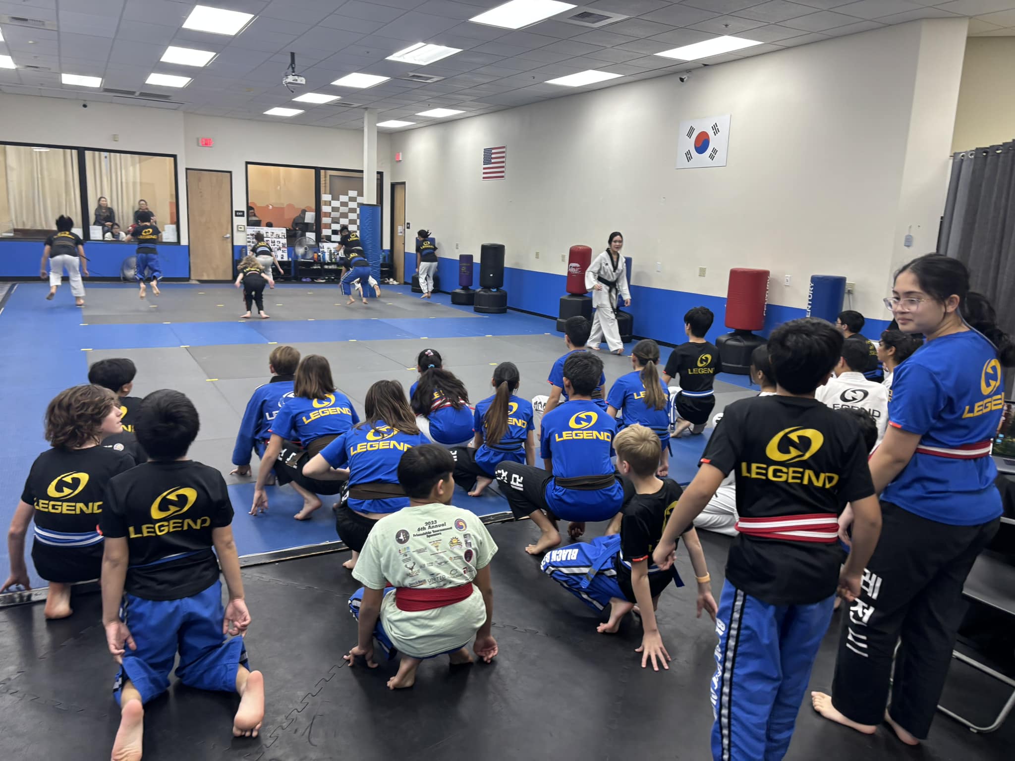 Black Belt Club members training together
