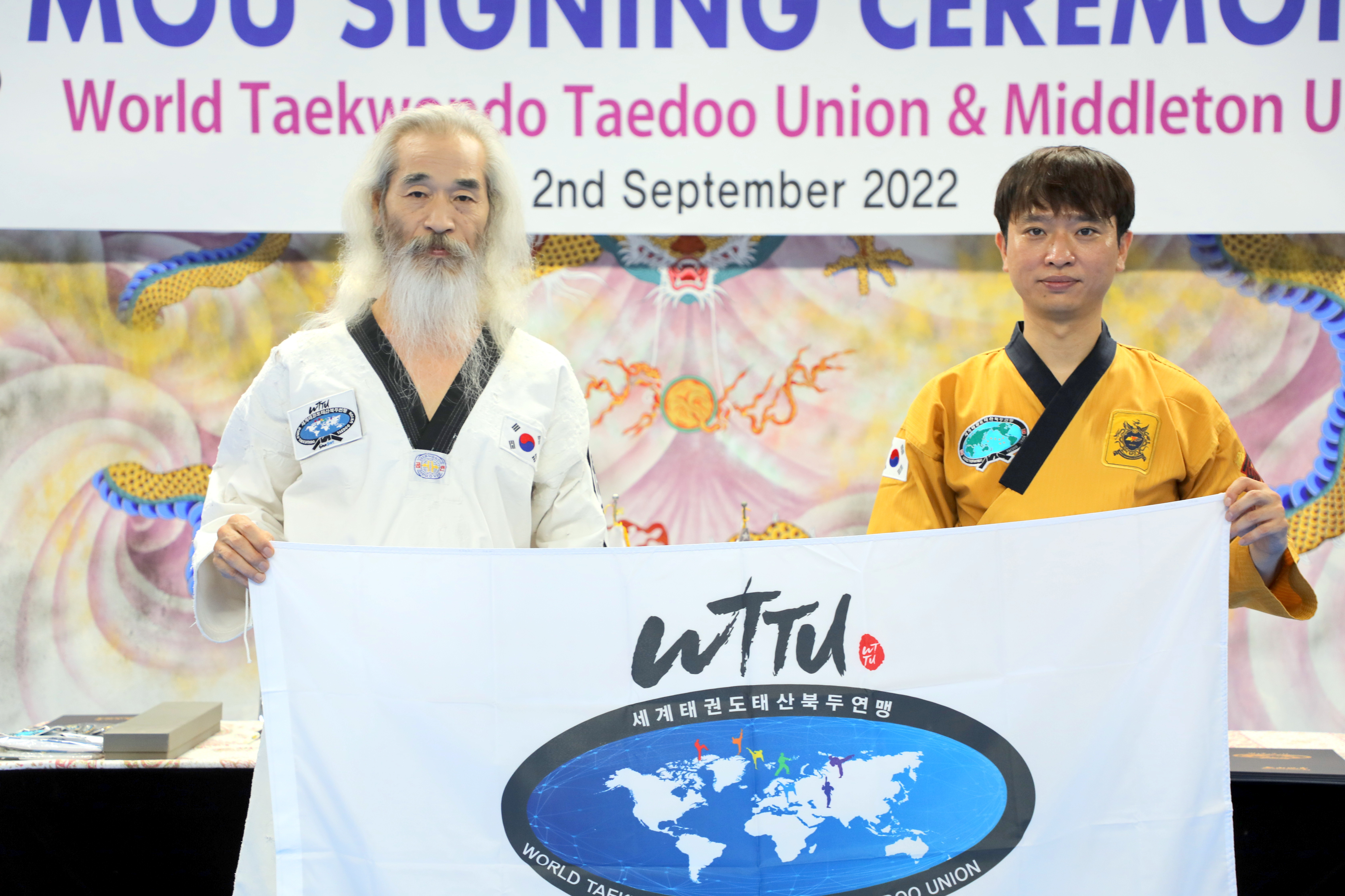 MOU signing ceremony — World Taekwondo Taedoo Union & Middleton U.S. Taekwondo, September 2022