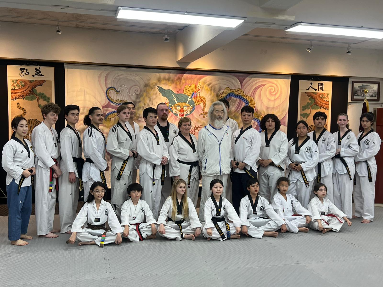 Students practicing strong Taekwondo fundamentals at Middleton U.S. Taekwondo