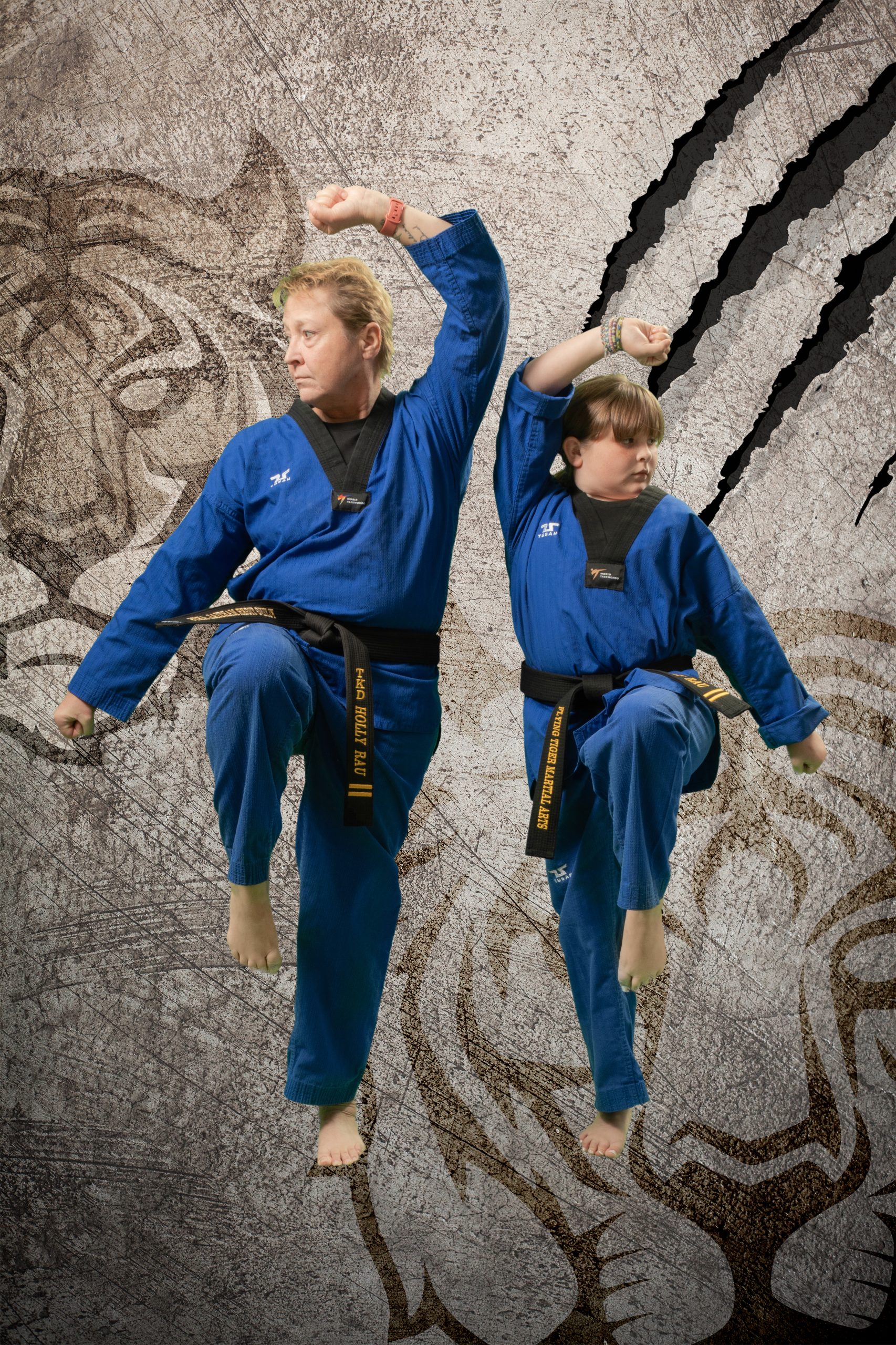 Adults practicing self-defense at Flying Tiger Martial Arts in Garner, NC