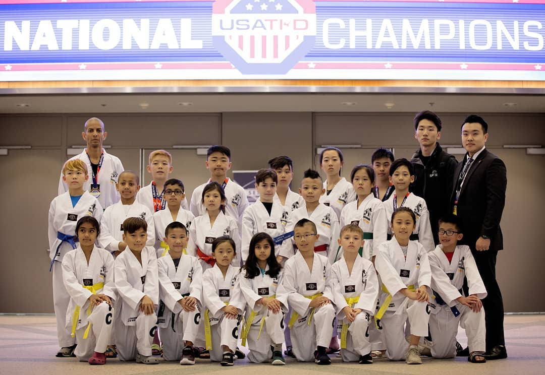 Little Tigers earning belts at JS Taekwondo Center