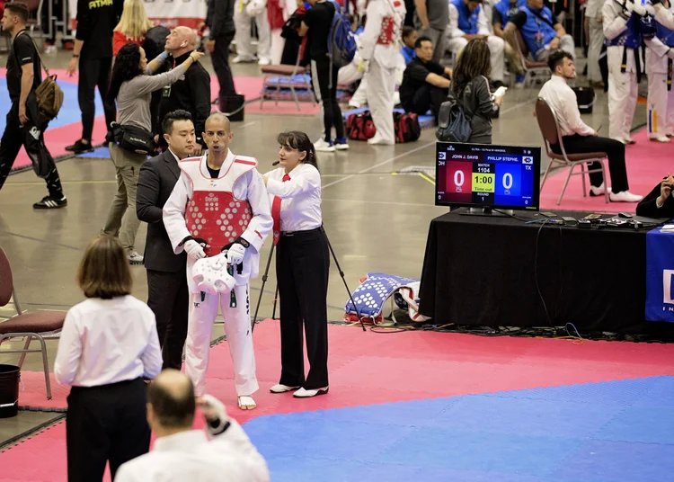 Adults practicing self-defense at JS Taekwondo Center