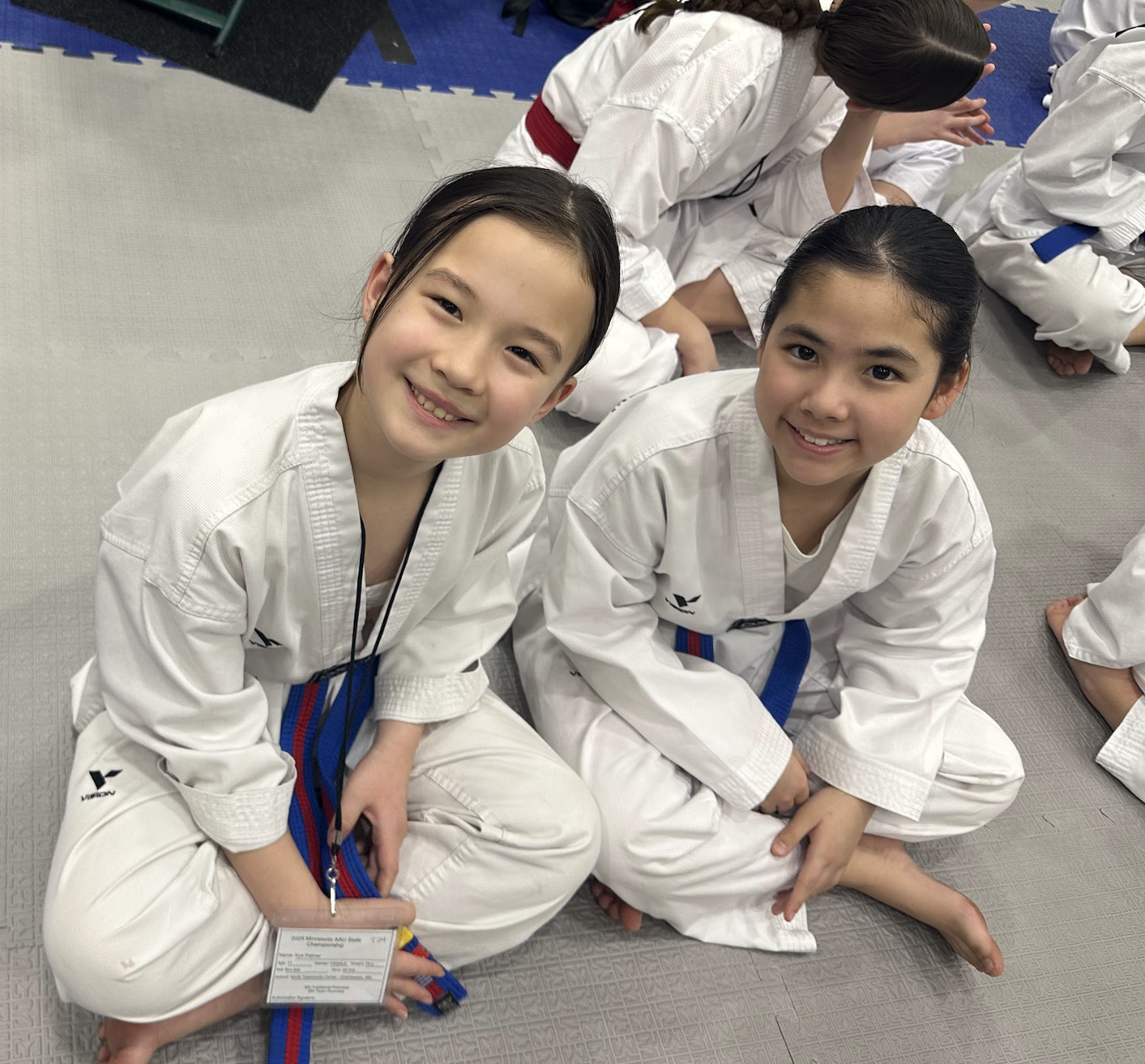Young competitors at a Taekwondo tournament