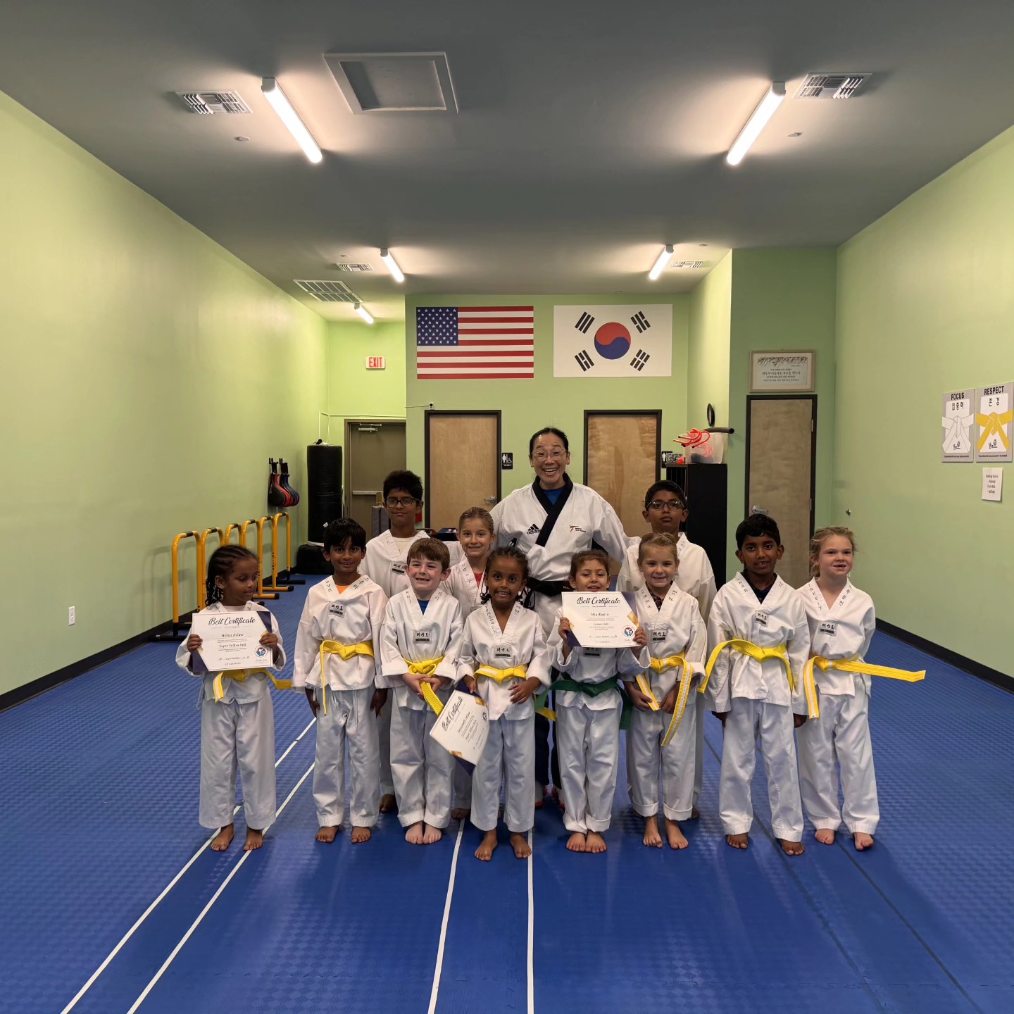 Tiny Tiger students earning their certificates