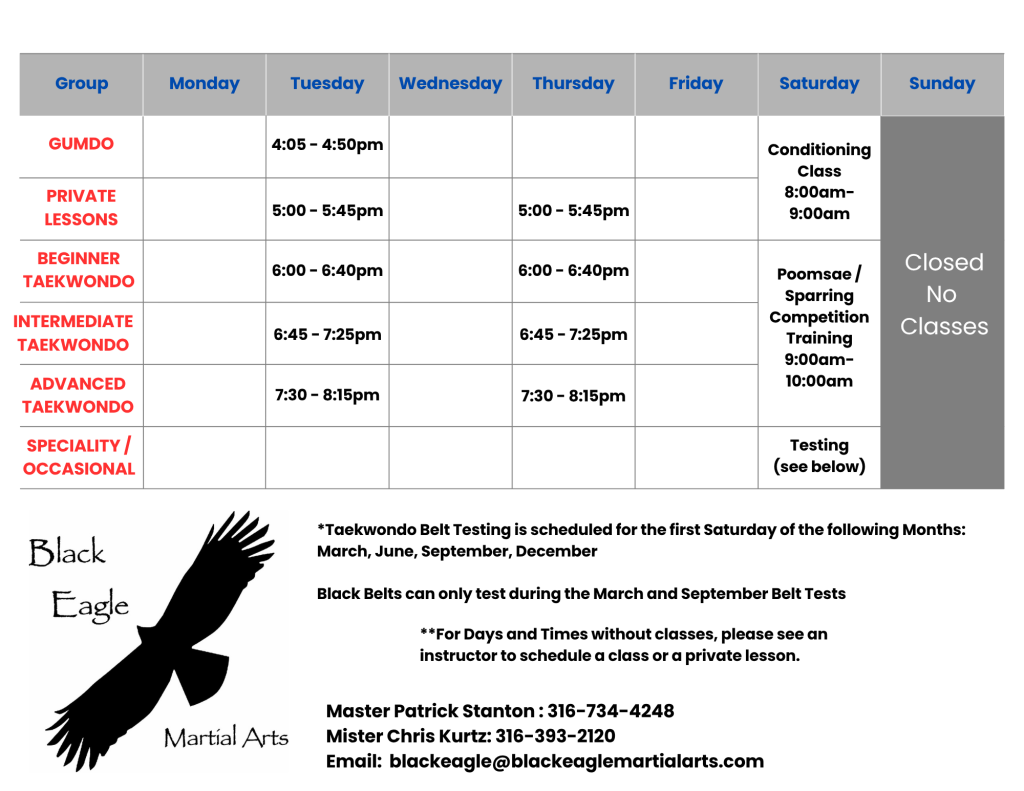 undefined Class Schedule