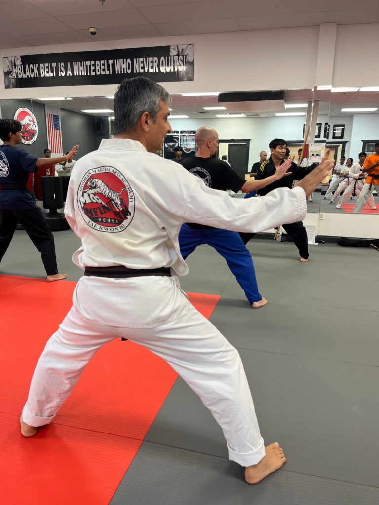 Adults building resilience through martial arts