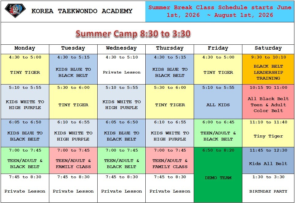 Boynton Beach Class Schedule