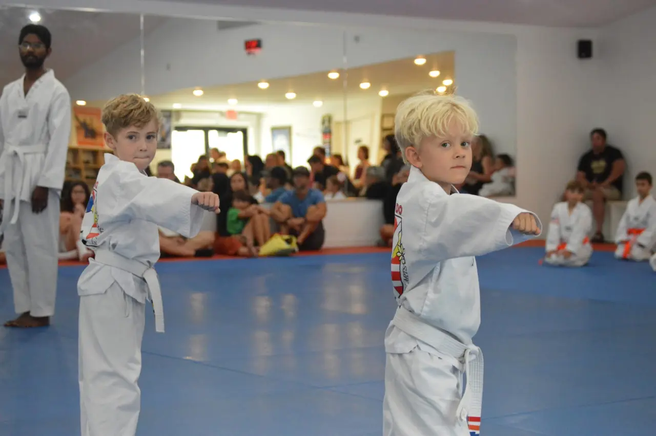 Little Tigers practicing basic techniques
