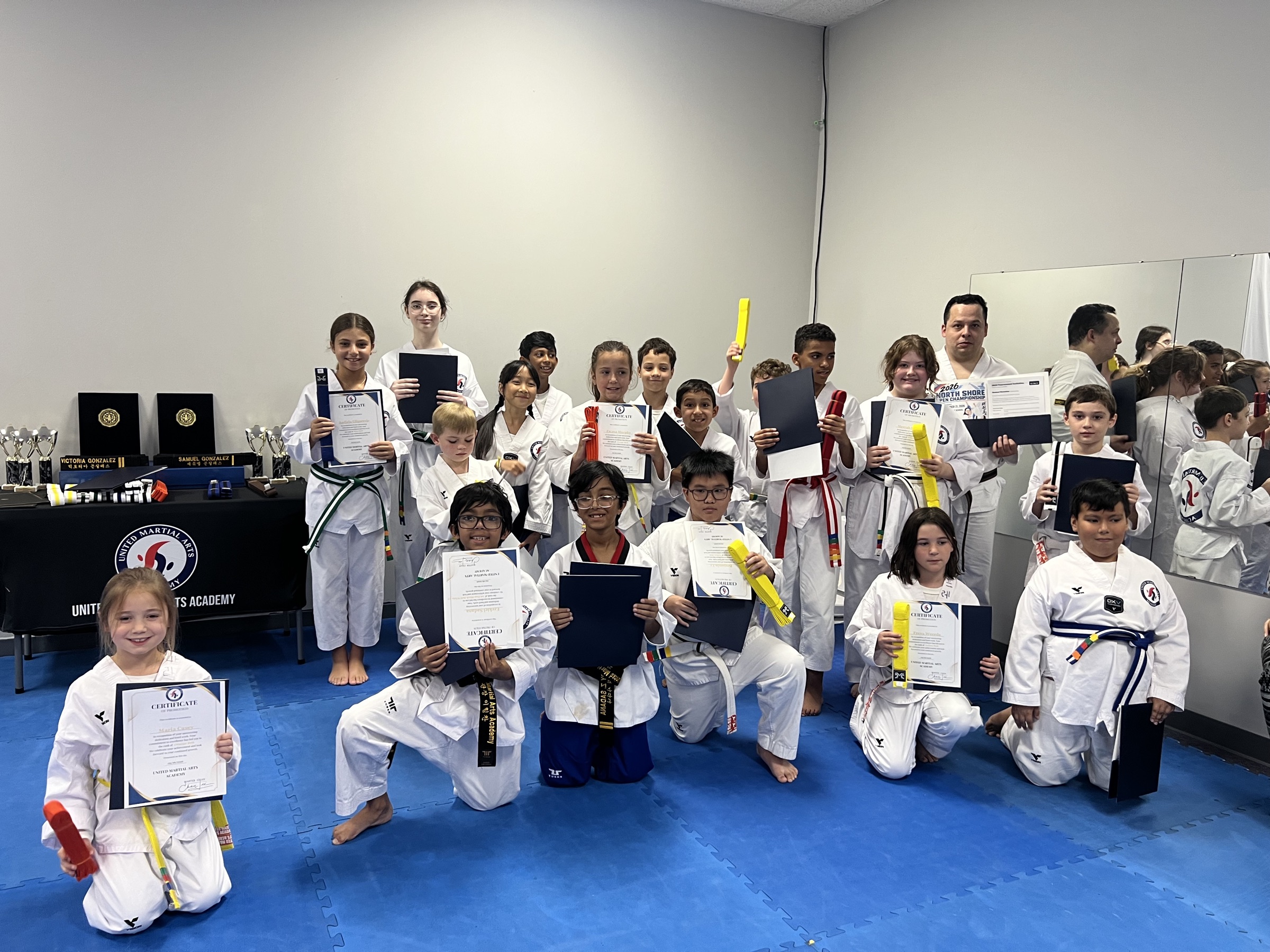 Kids martial arts training session