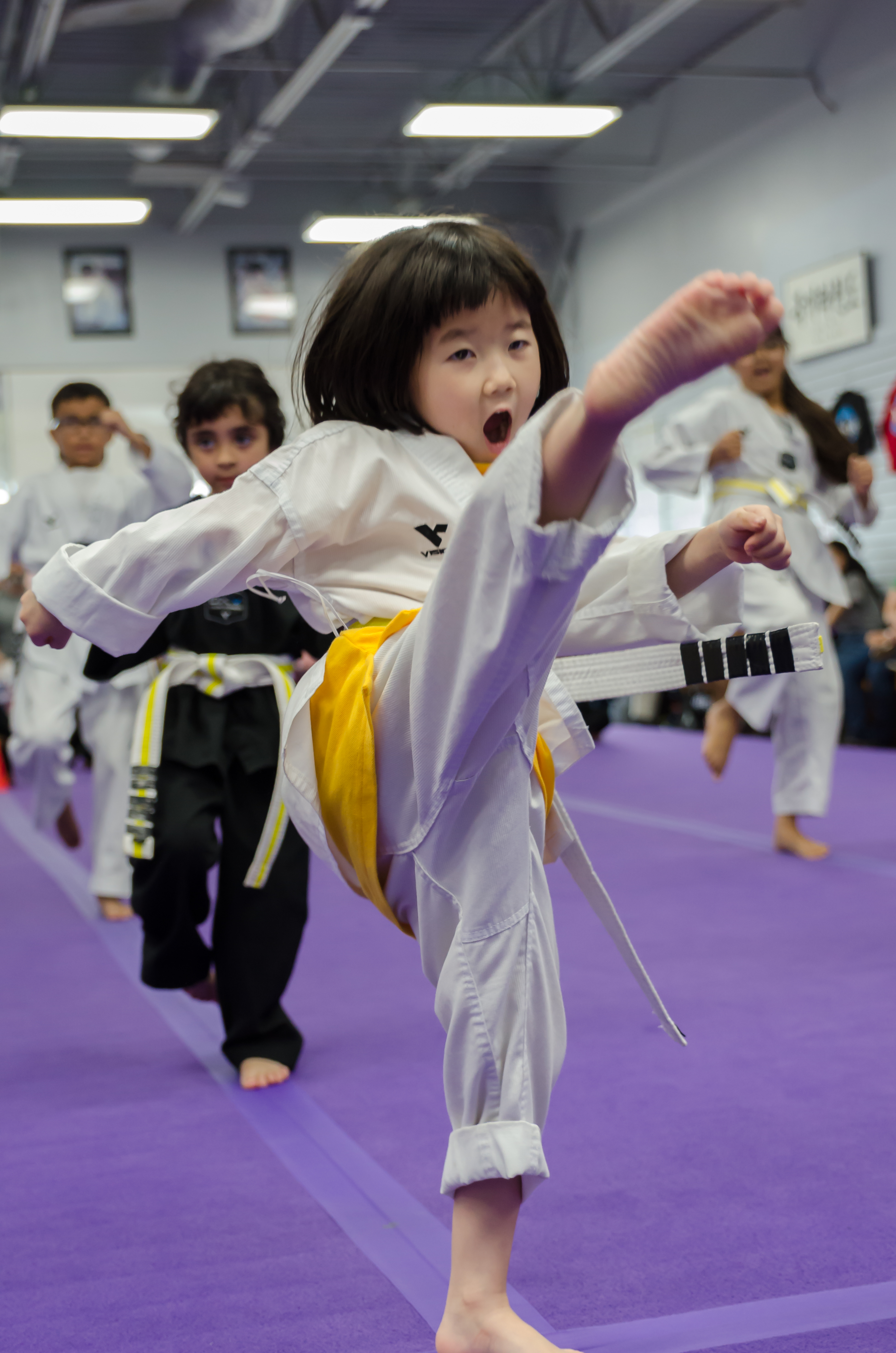 Kids developing strong character through martial arts
