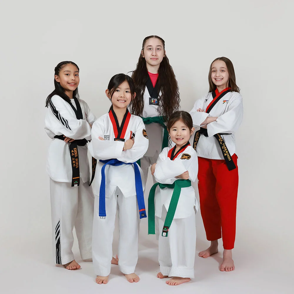Family taekwondo training session
