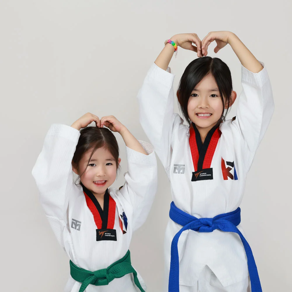 Taekwondo class action shot