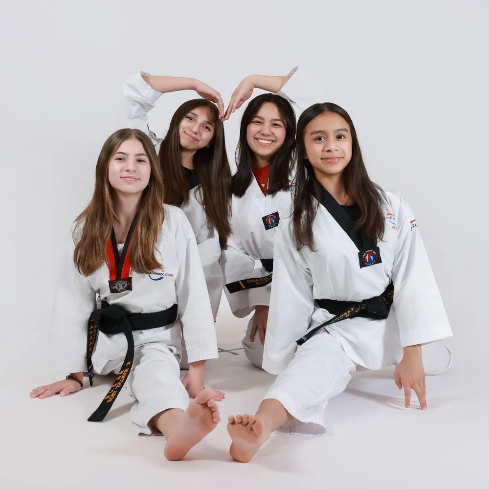 Student martial arts stance