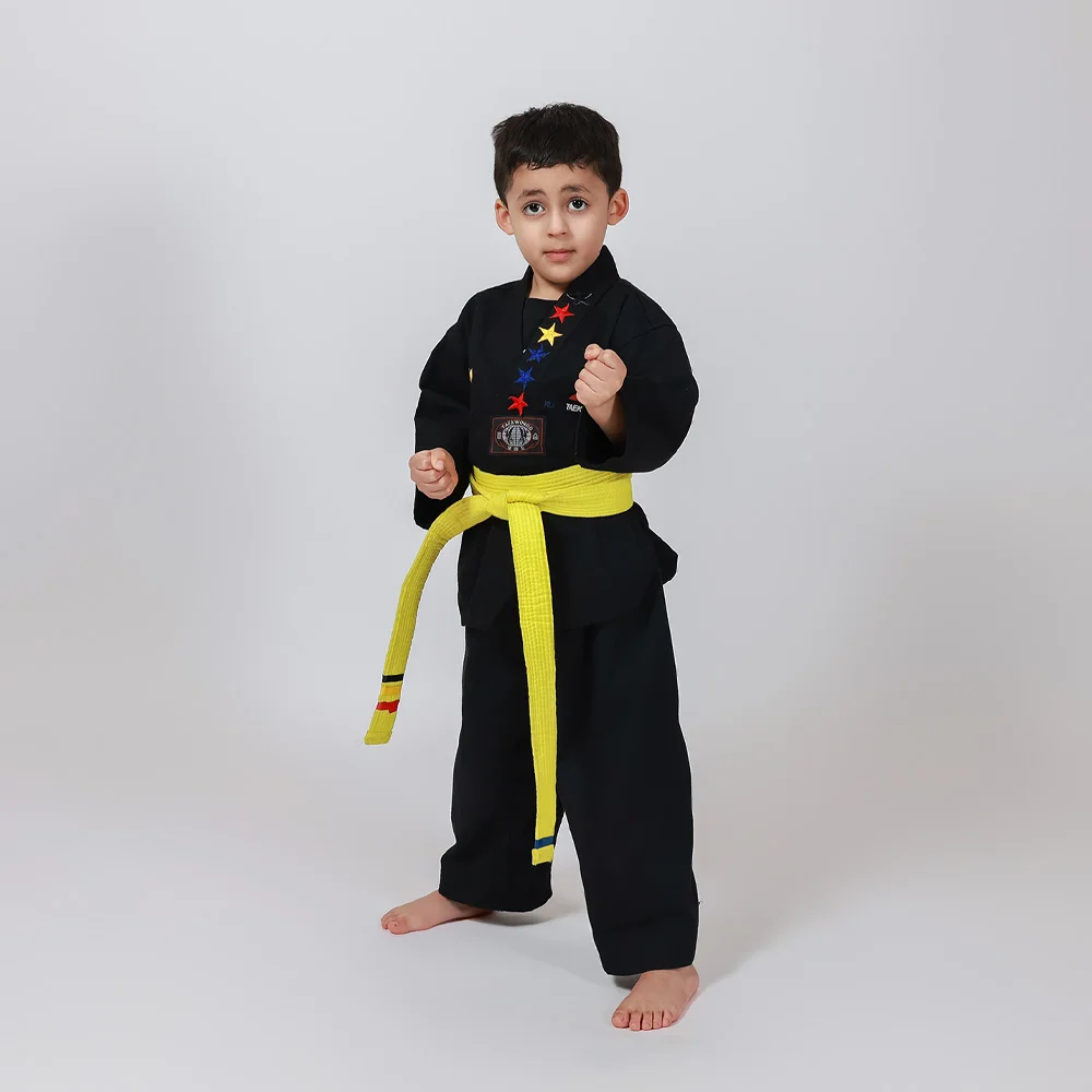 Taekwondo students lined up