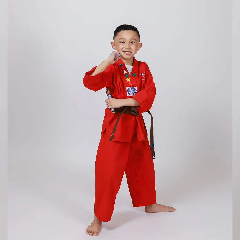 Taekwondo class group training