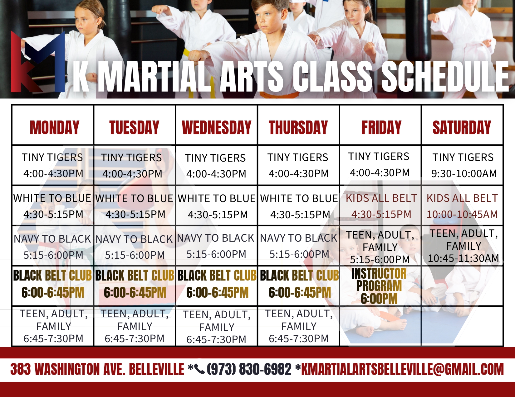 Belleville Class Schedule