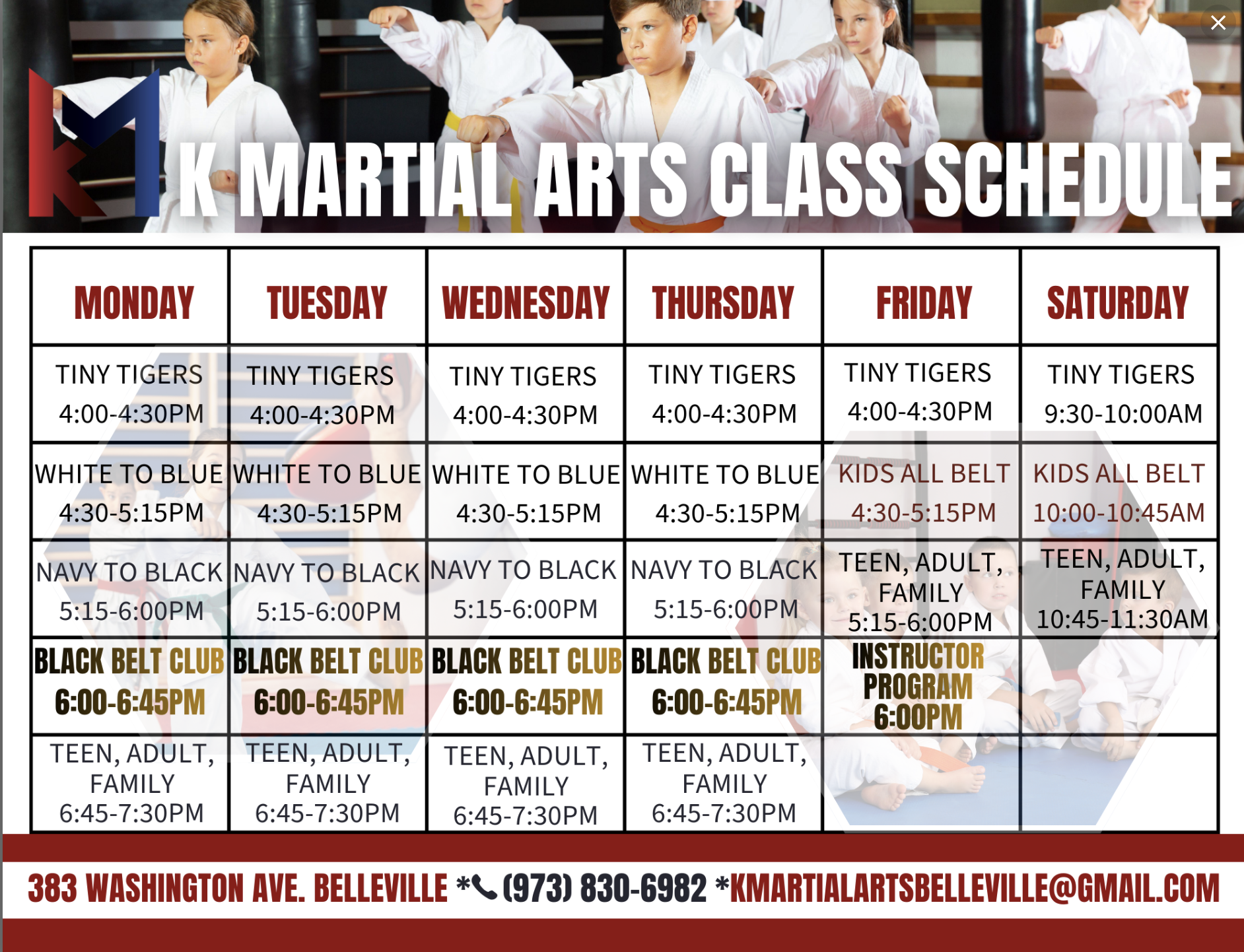 Belleville Class Schedule