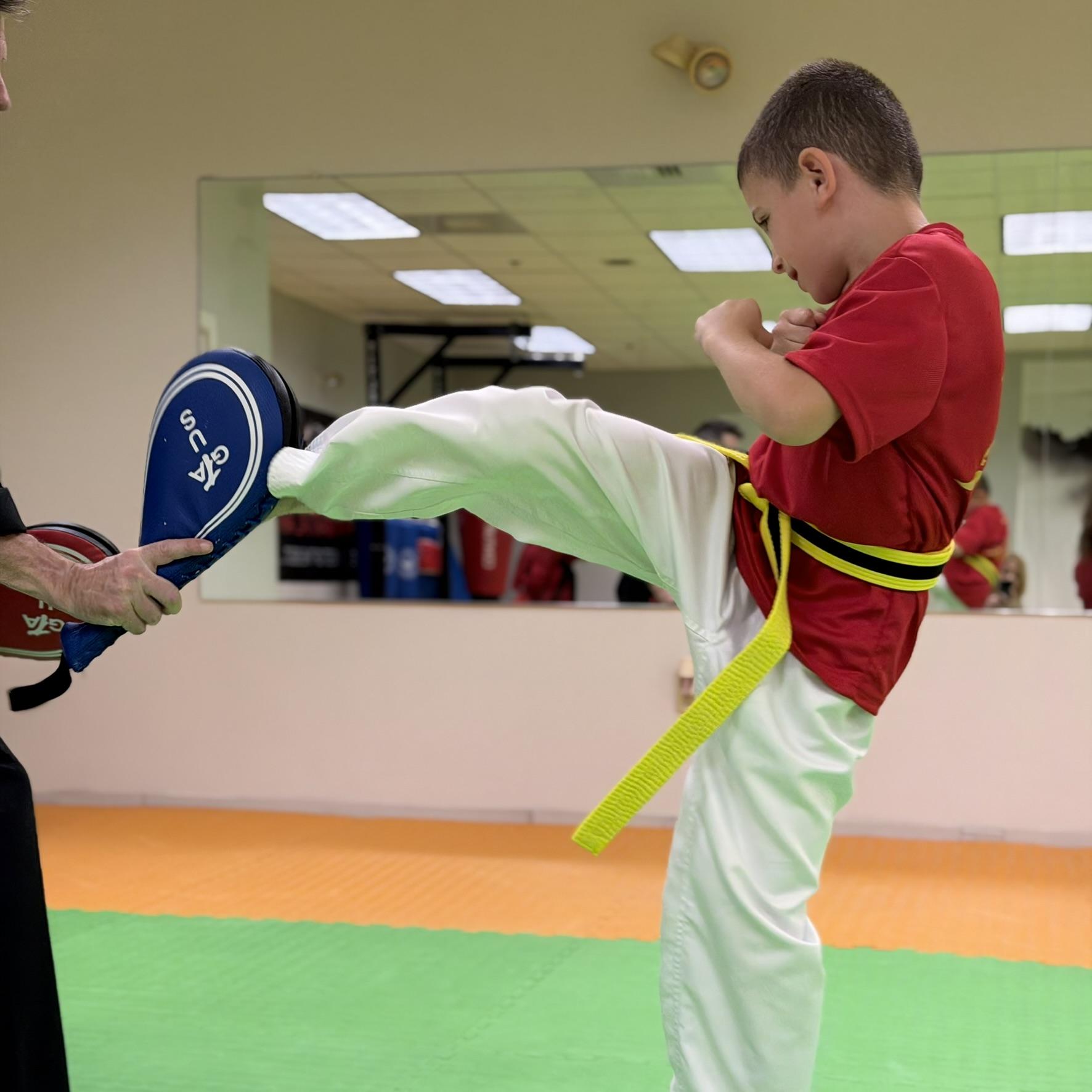 Junior students training in Martial Arts at Mu Han Franklin