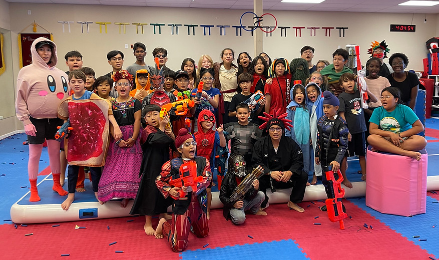 Students in taekwondo uniform