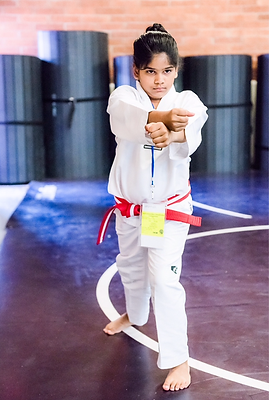 Taekwondo students group photo