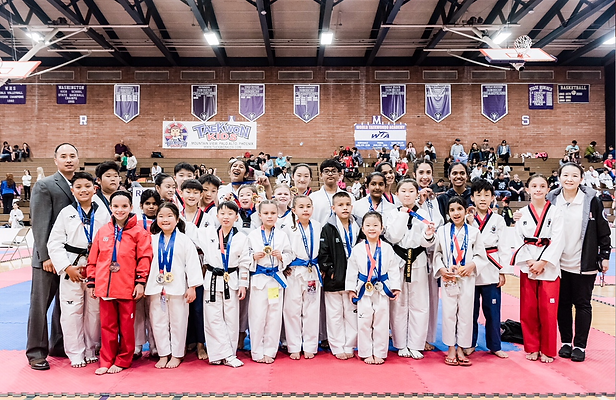 Students demonstrating techniques