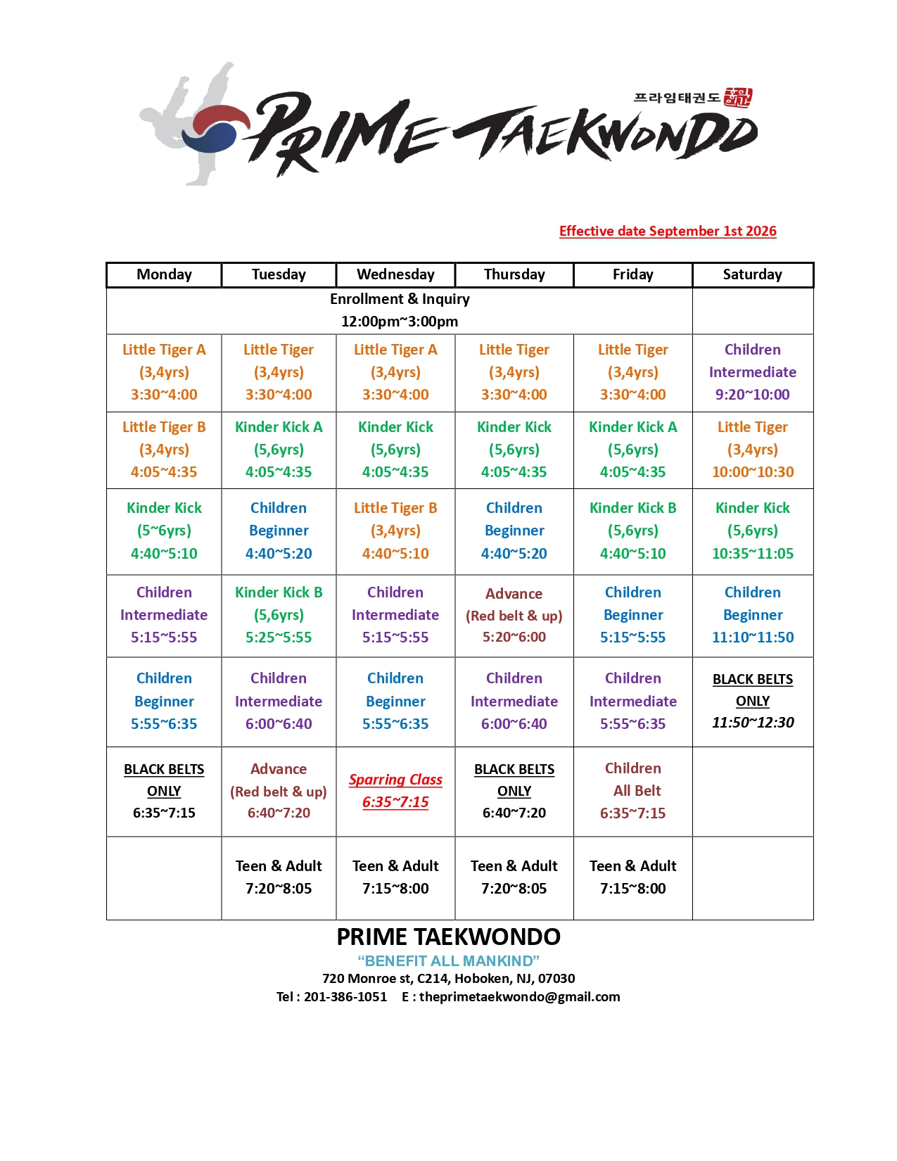 Class Schedule