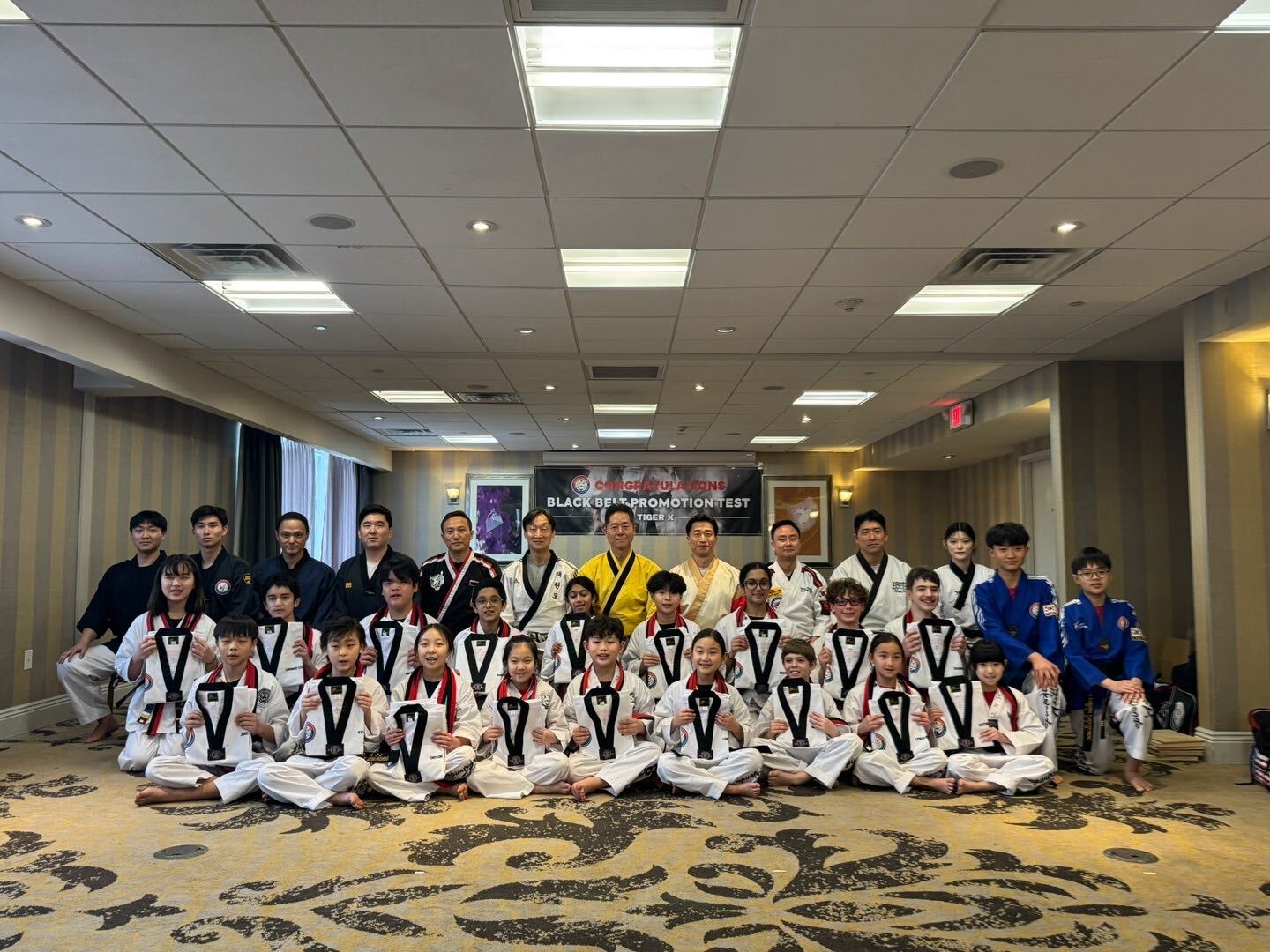 ONE TAEKWONDO MARTIAL ARTS black belt promotion test group photo
