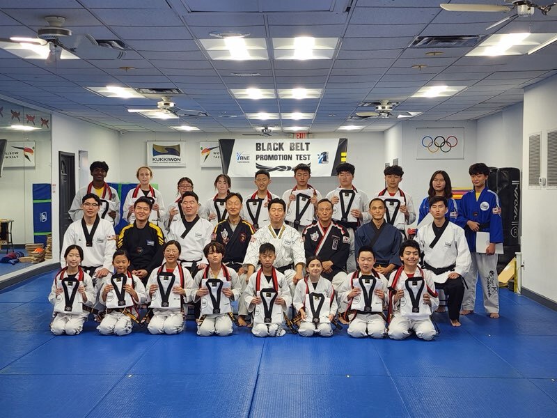 ONE TAEKWONDO MARTIAL ARTS black belt promotion test at the dojang