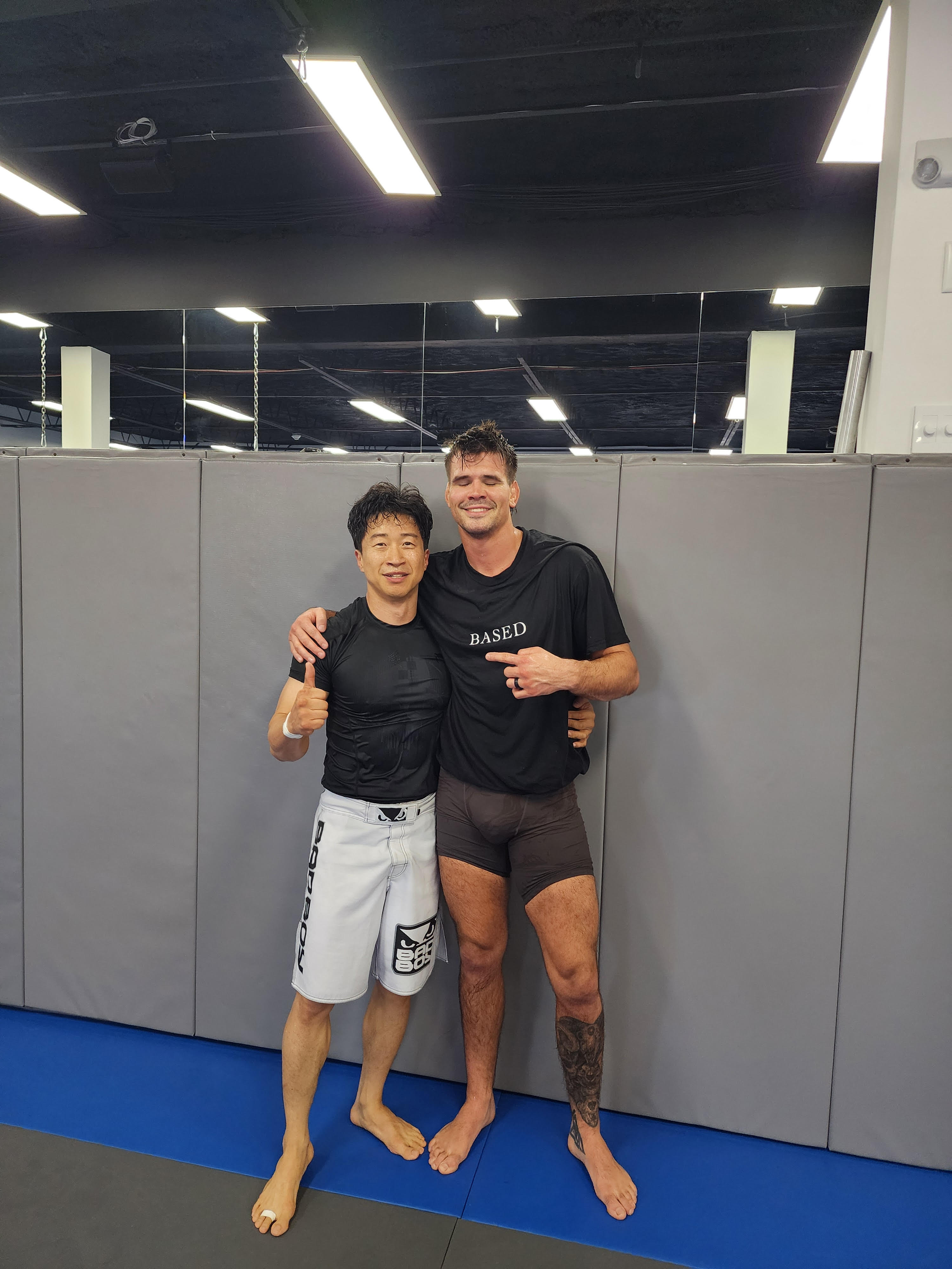 Grand Master Kay Kim sparring with UFC fighter Mickey Gall