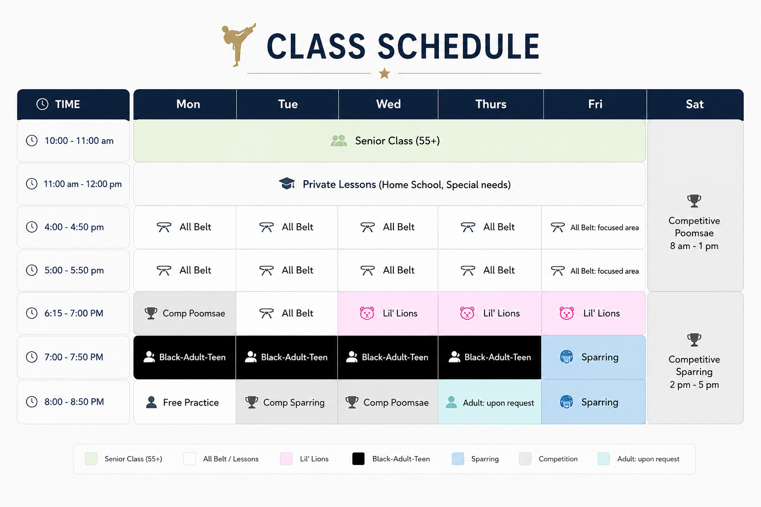 Folsom Class Schedule