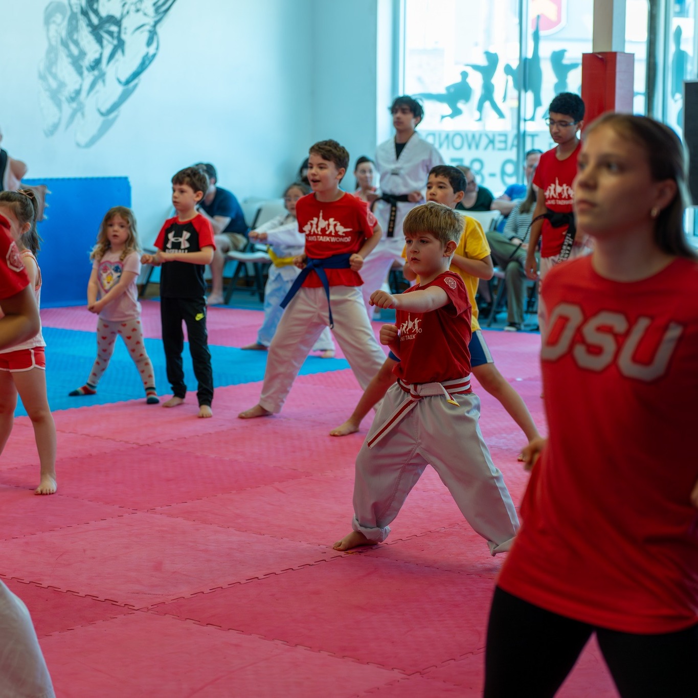 JK Kang Taekwondo junior students training