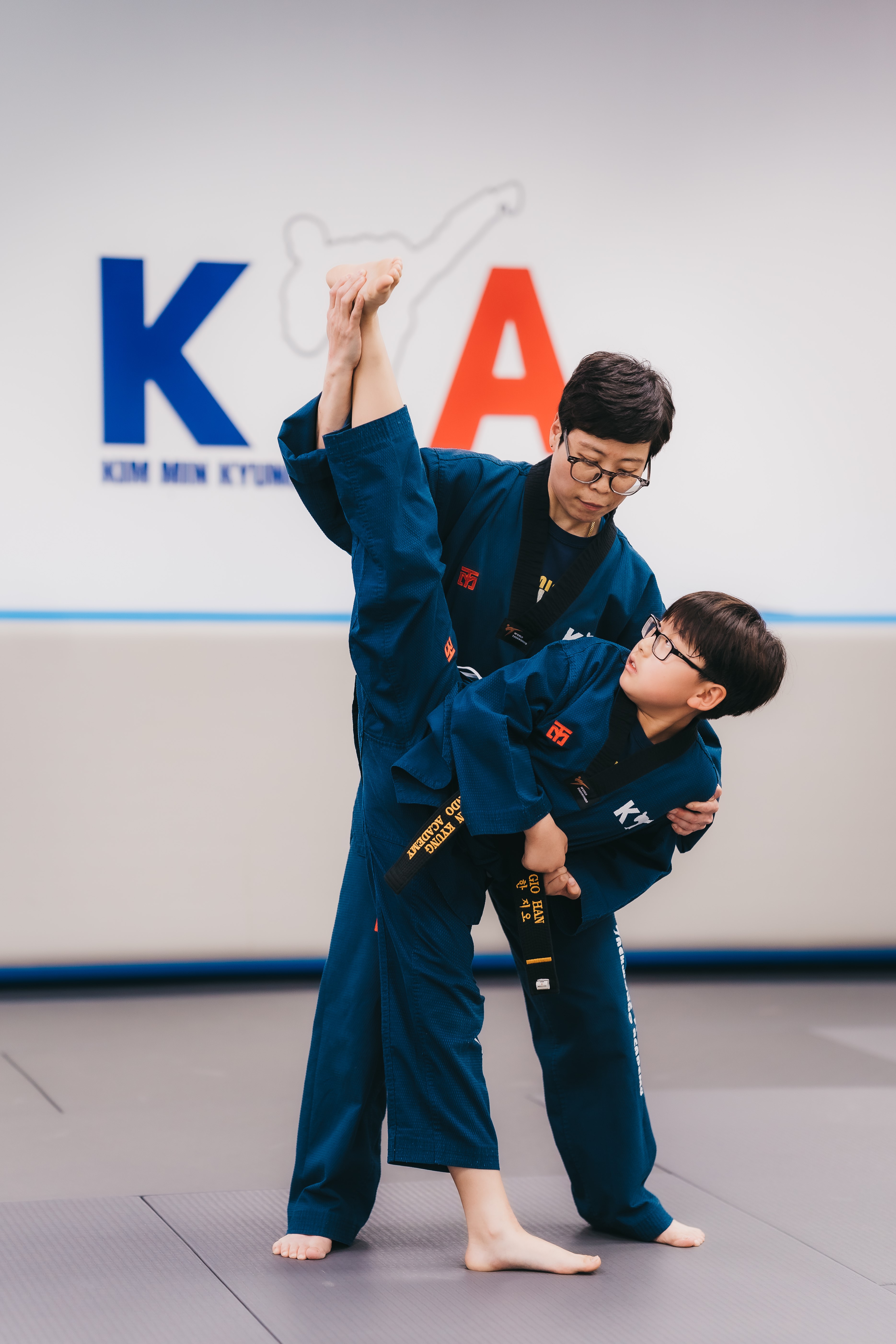 Focused private training session at Kim Min Kyung Taekwondo Academy