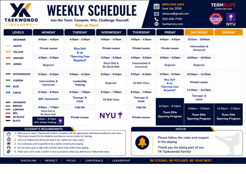 Class Schedule