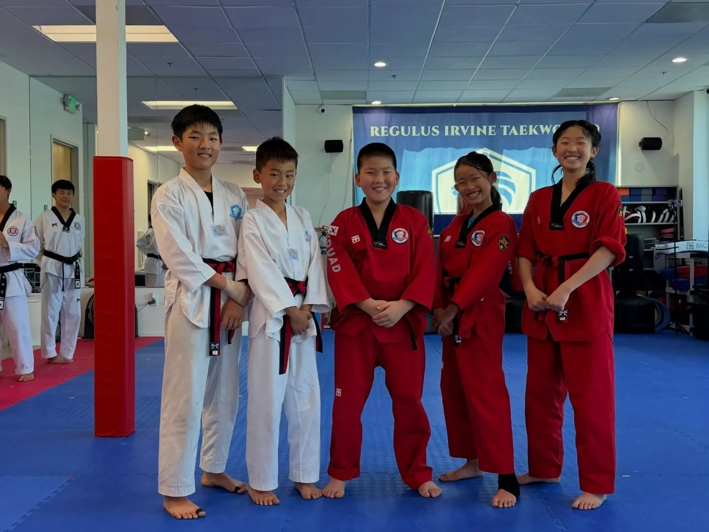 Regulus Leadership Team cohort — elite black belt members from across our programs training side by side in Irvine, CA