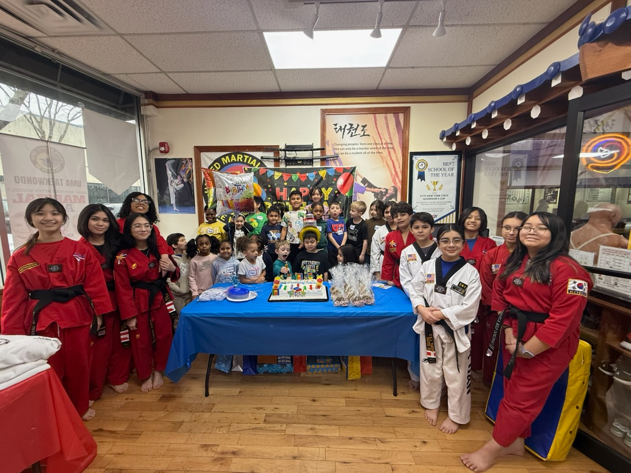 Birthday party celebration at UMA Taekwondo