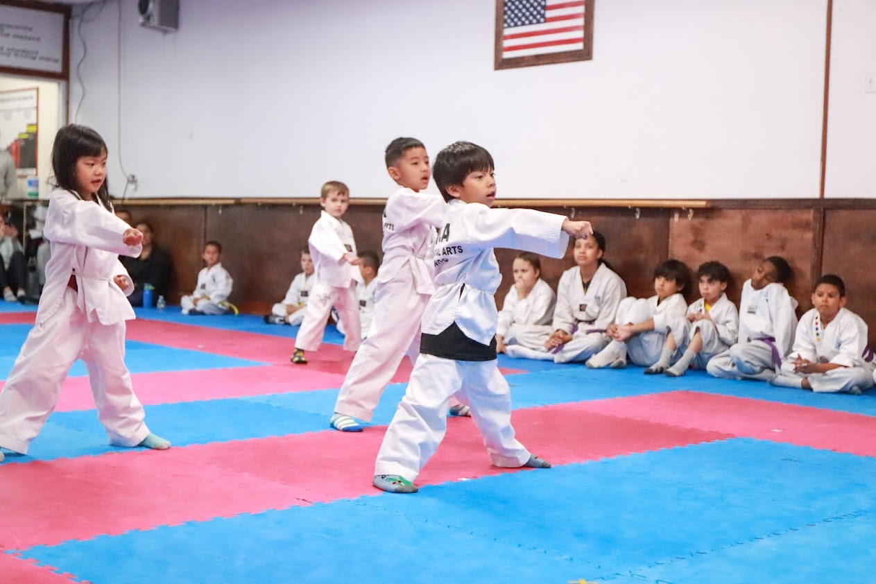 Peewee students having fun in class
