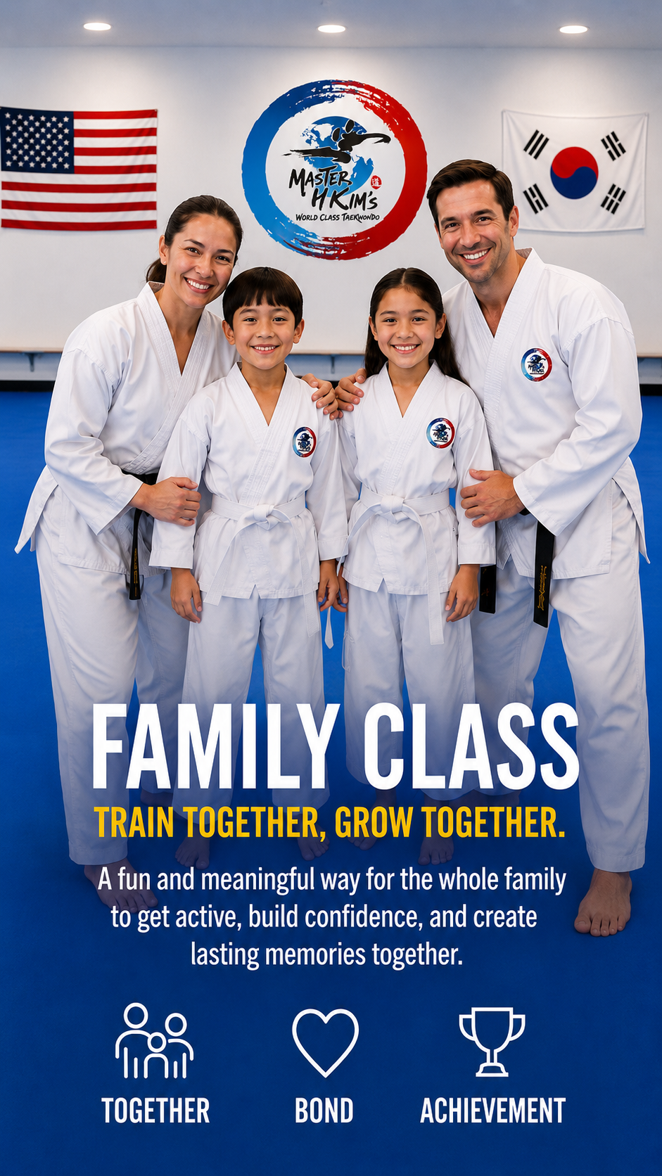Family training Taekwondo together