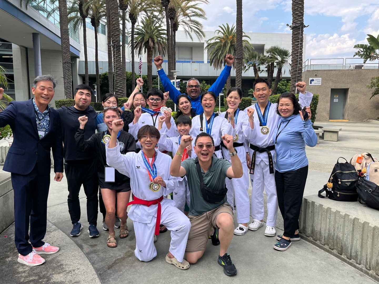 Poomsae athletes training together
