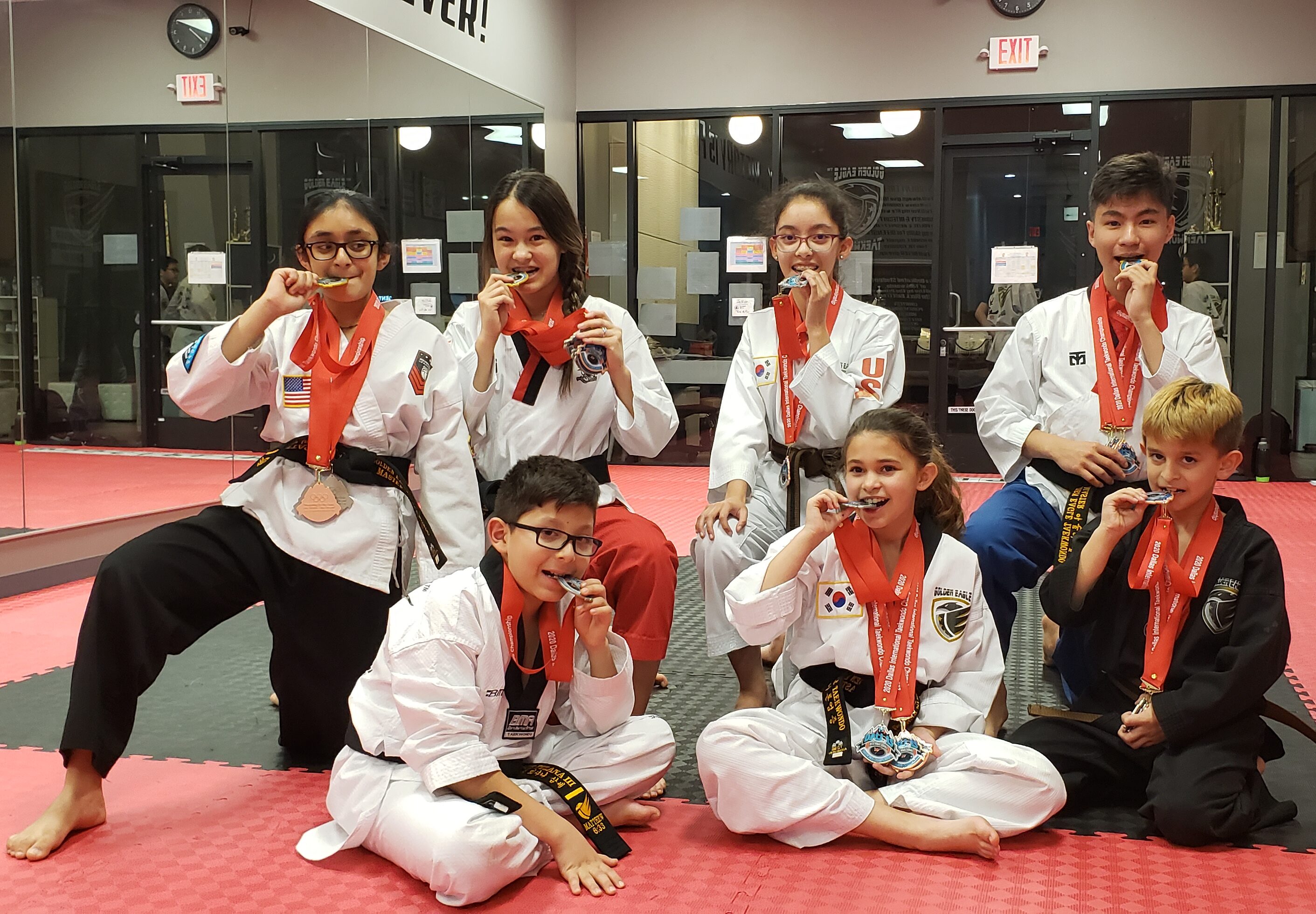 Junior Eagles kids martial arts class at Golden Eagle Taekwondo