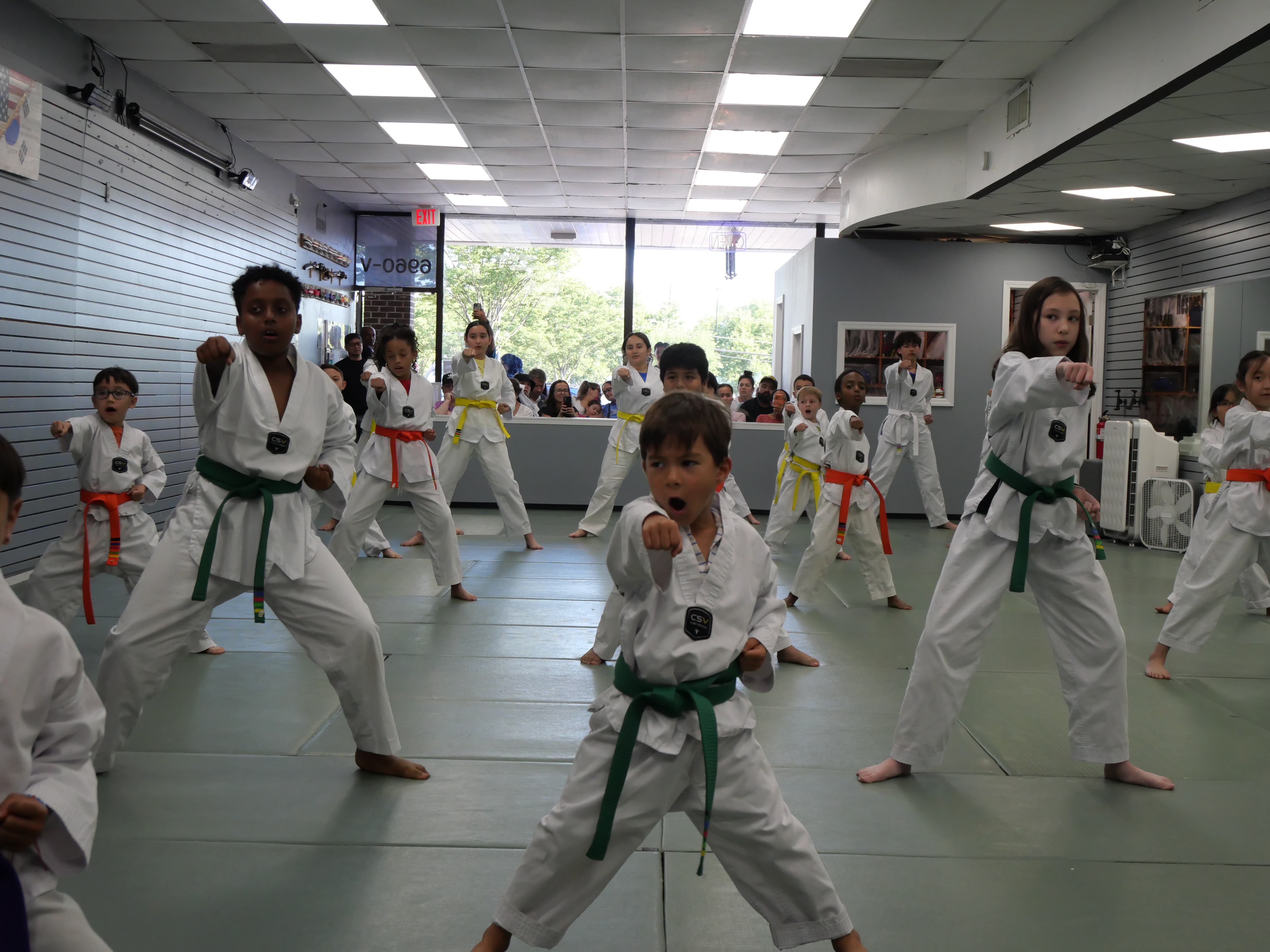 Older kids developing discipline through Taekwondo